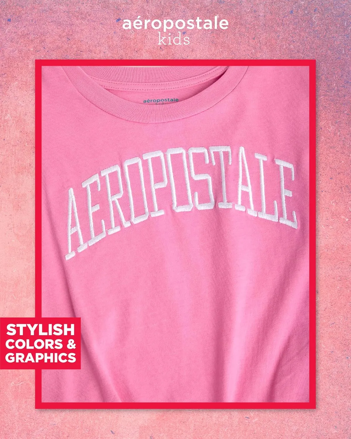 AEROPOSTALE Girls Shorts Set - 2 Piece Short Sleeve Graphic Tee and Paperbag Twill or Denim Shorts Outfits for Girls (7-12)
