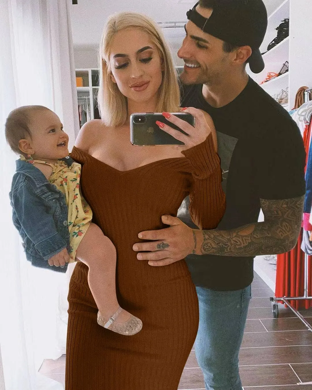 BEAGIMEG Women's Sexy Long Sleeve Off Shoulder Knit Bodycon Long Dress