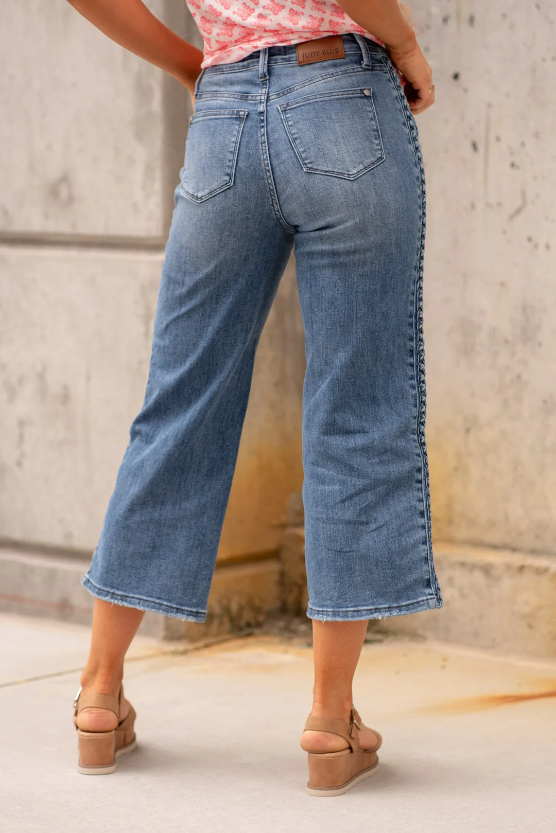 Braided High Rise Crop Wide Leg Regular & Plus Sizes