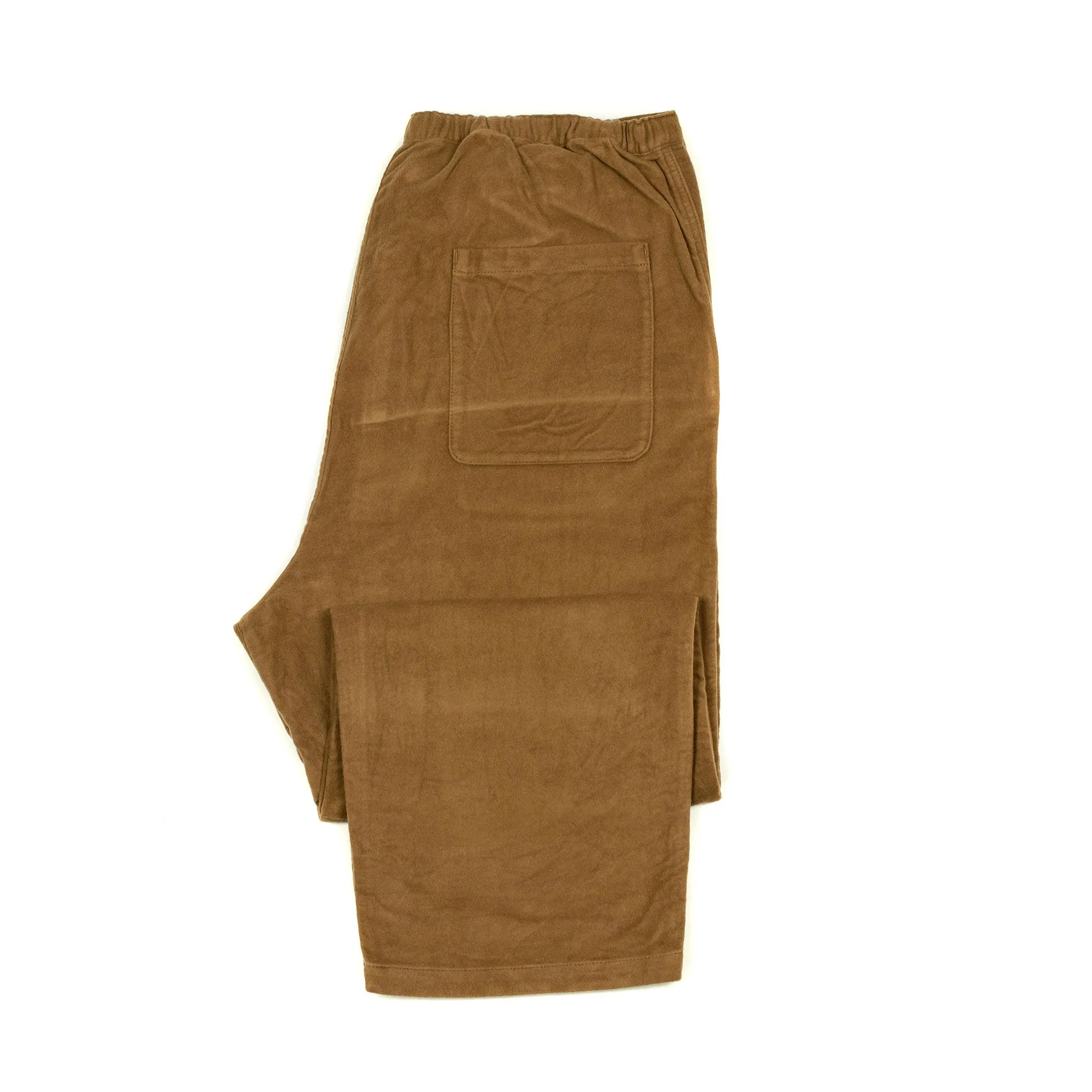 Drawstring trousers in camel cotton moleskin
