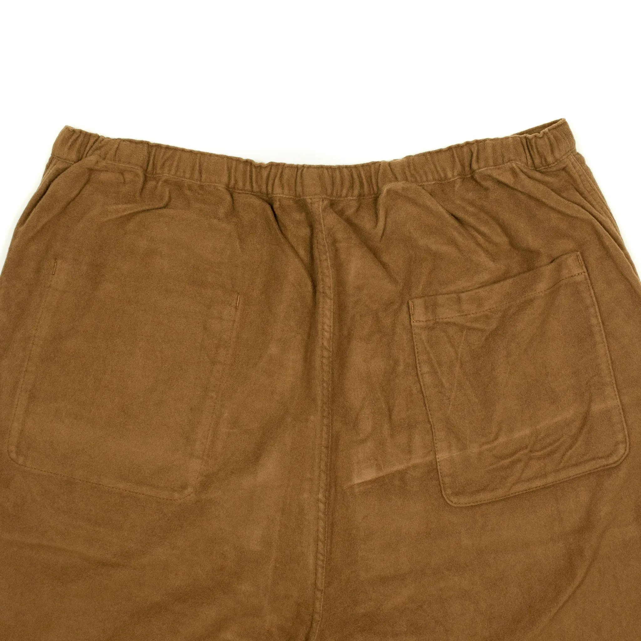 Drawstring trousers in camel cotton moleskin