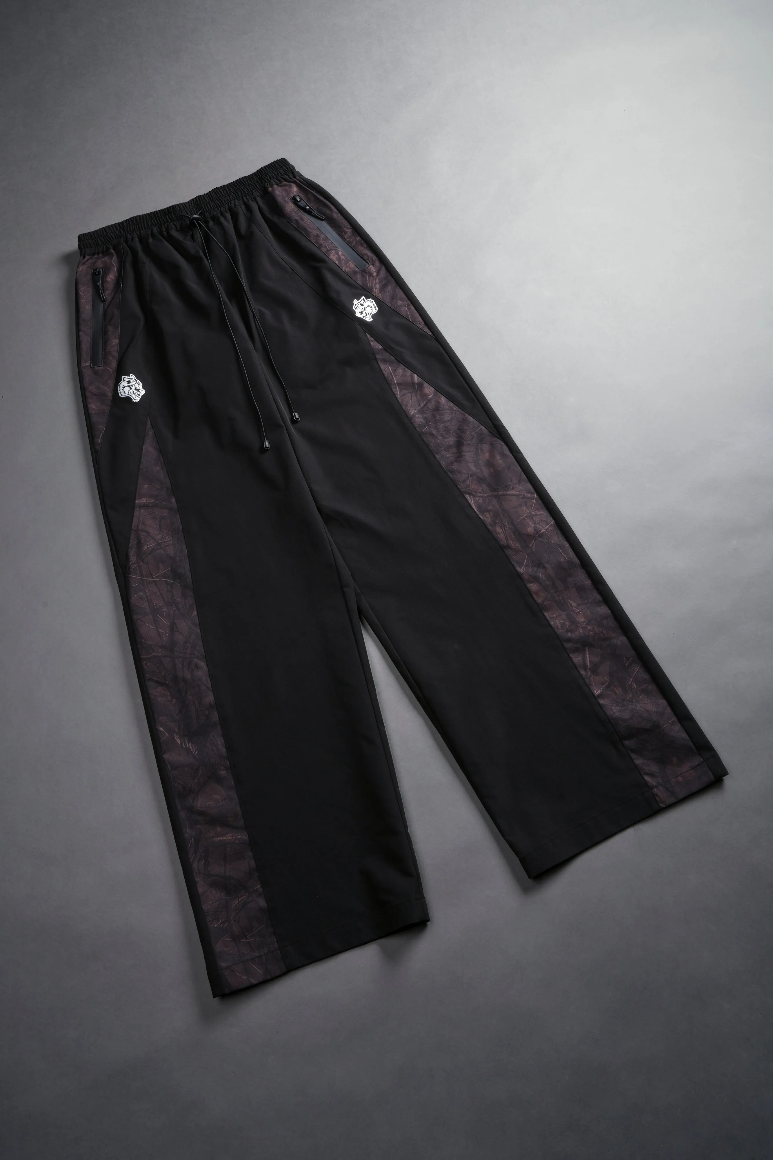 Dual Brolic Unisex Track Pants in Black Driftwood Forest Camo