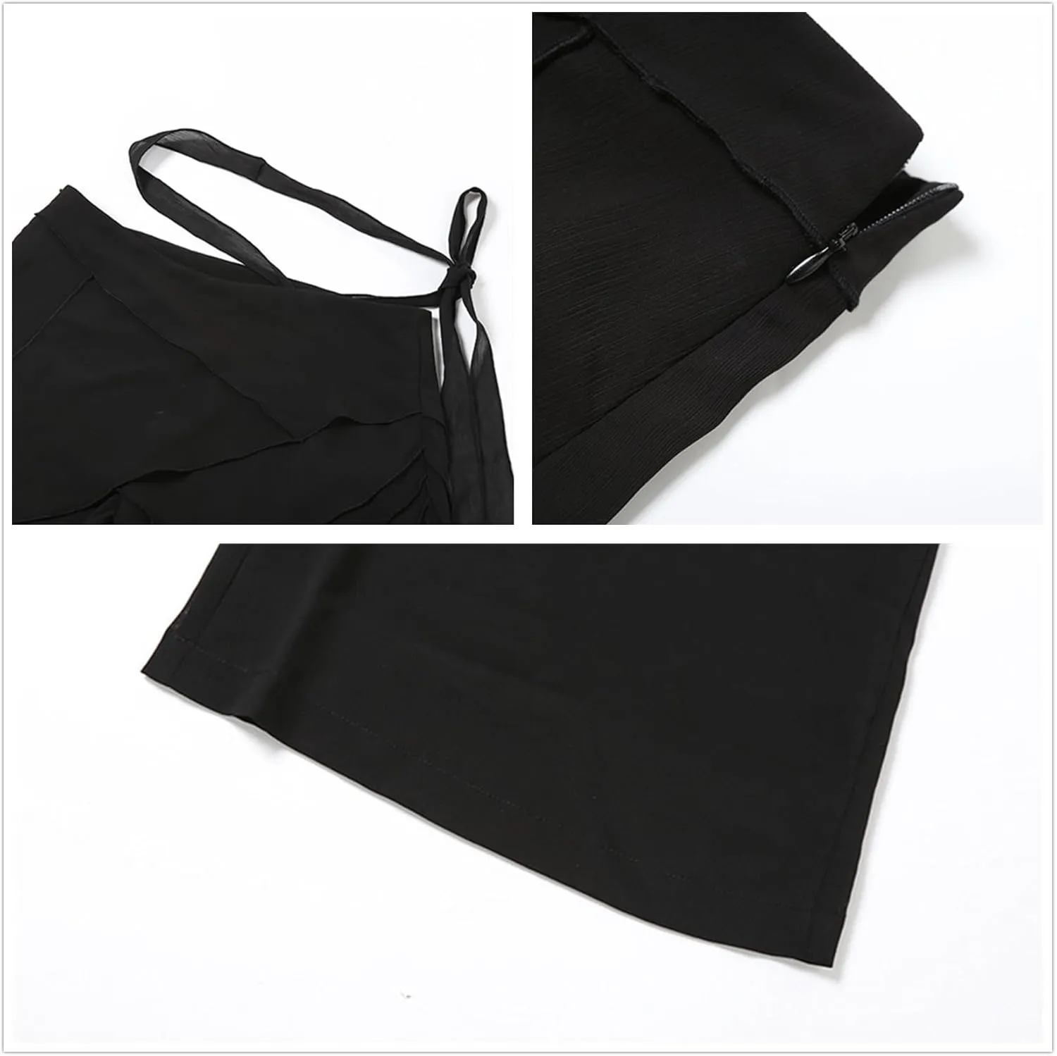 Gothic Bottom Pants for Women Punk Wide Leg Rave Goth Disco Festival