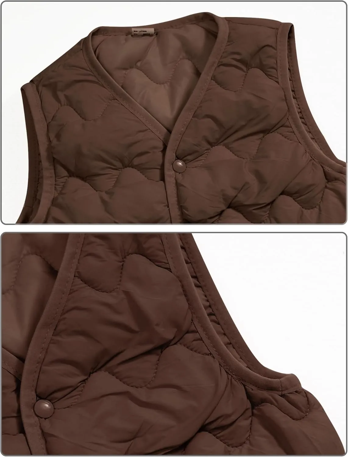 Happy Cherry Girls Puffer Vest Kids Water Resistant Jacket Sleeveless V-neck Windproof Thin Lightweight Outerwear Gilet