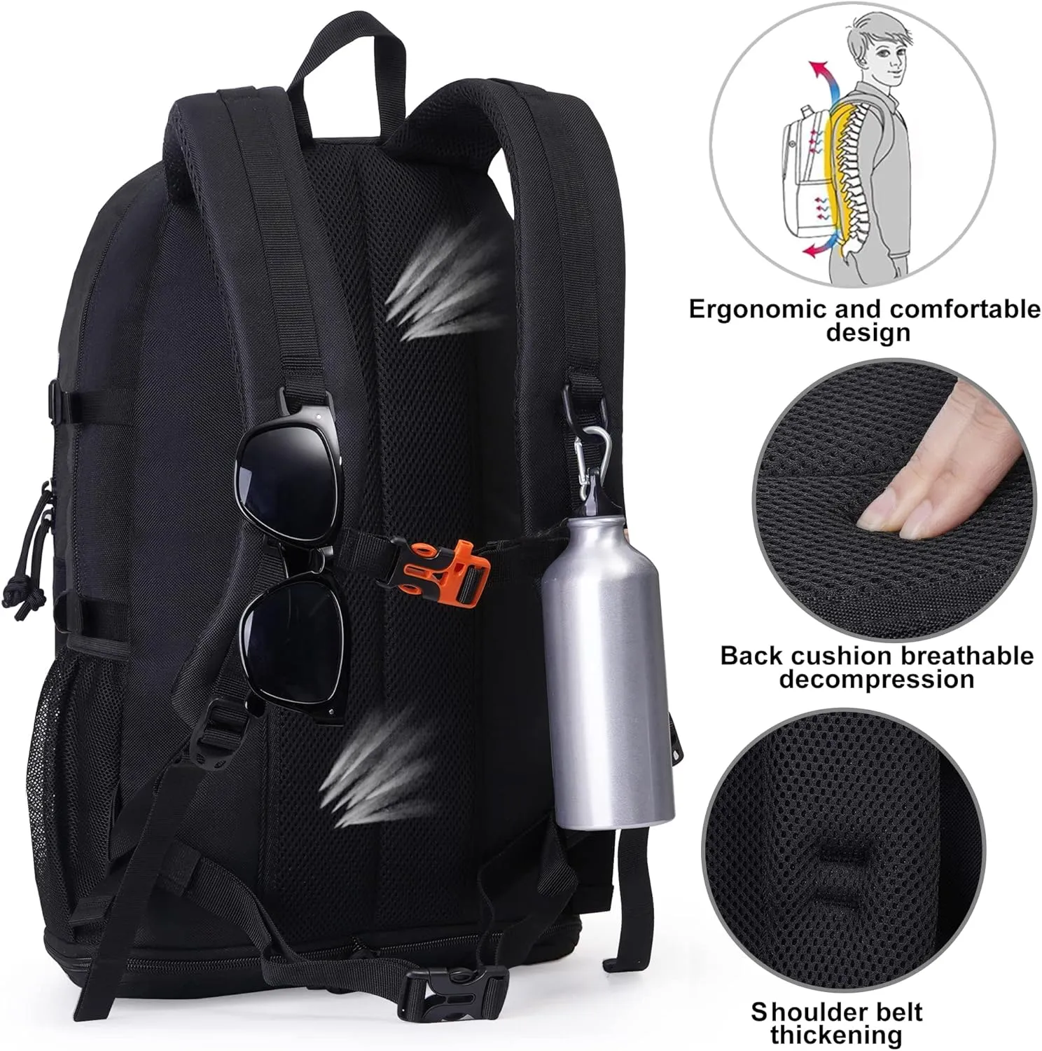 Hiking Backpack, 30L/40L/50L Expandable Hiking Backpack for Men and Women, Travel Backpack Flight Approved