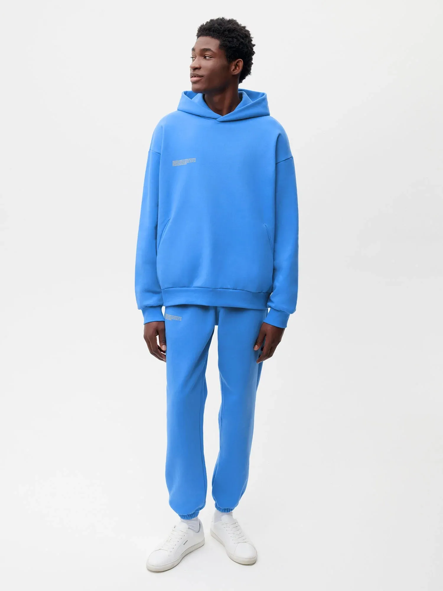In Conversion Cotton Track Pants—water blue