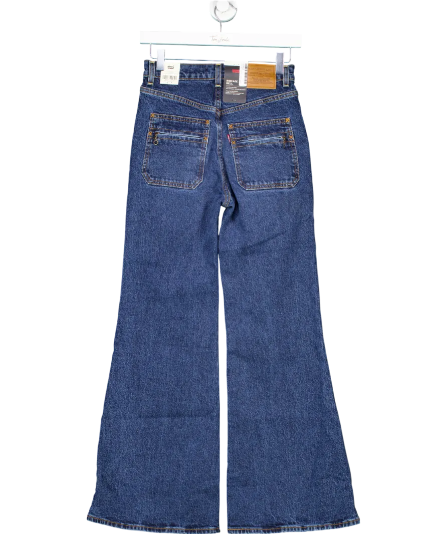 Levi's Blue Super High Rise Ribcage Bell Jeans W24
