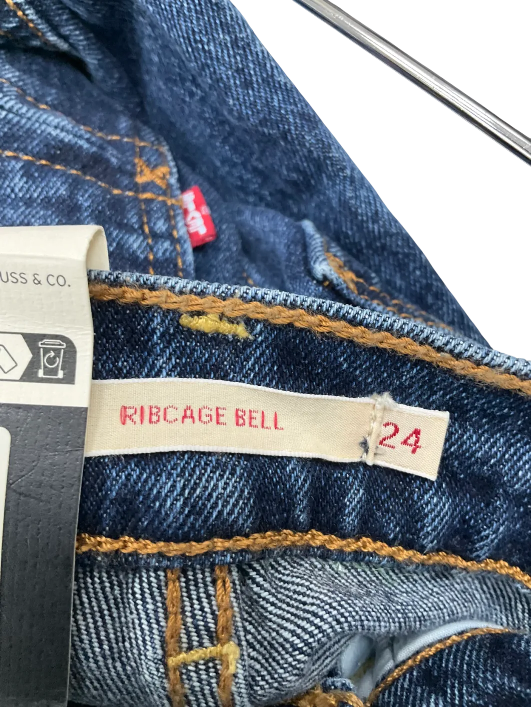 Levi's Blue Super High Rise Ribcage Bell Jeans W24