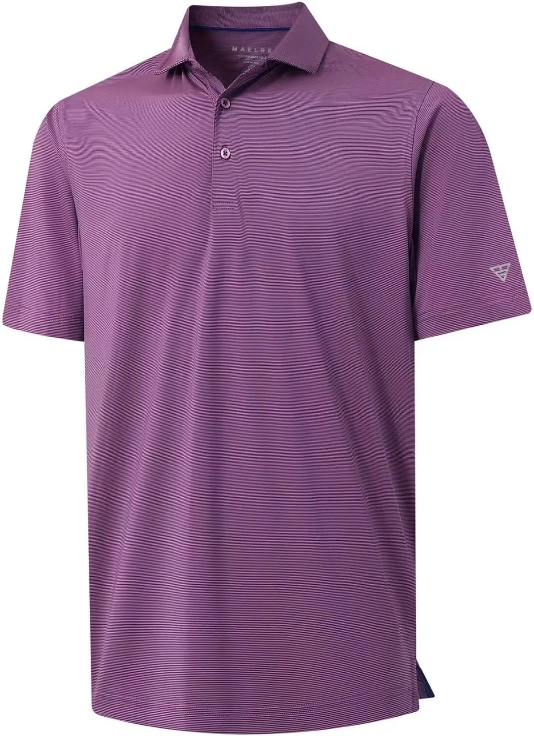 M MAELREG Short and Long Sleeve Polo Shirts for Men Dry Fit Performance Moisture Wicking Sport Pin Striped Mens Golf Shirts