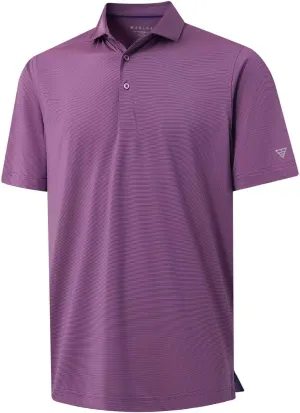 M MAELREG Short and Long Sleeve Polo Shirts for Men Dry Fit Performance Moisture Wicking Sport Pin Striped Mens Golf Shirts