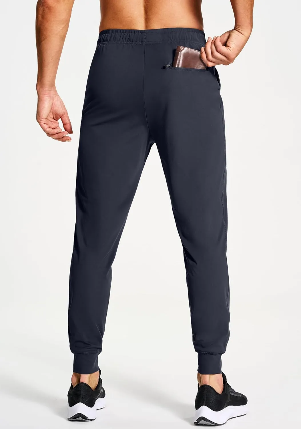 Men's Joggers Pants with Zipper Pockets Sweatpants Athletic Track Running Golf Workout Gym Pants for Men