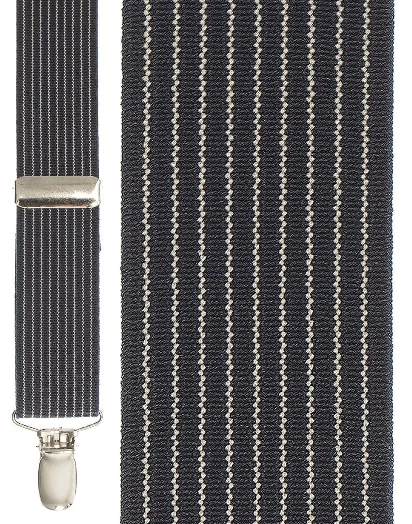 "Navy Pinstripe" Suspenders