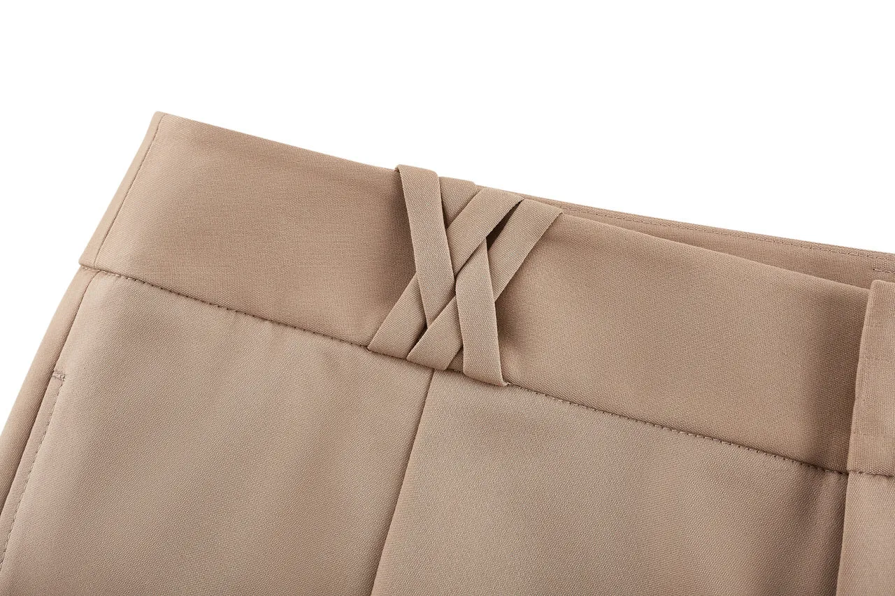 Stretchable Double Weave Ankle Skinny Pants
