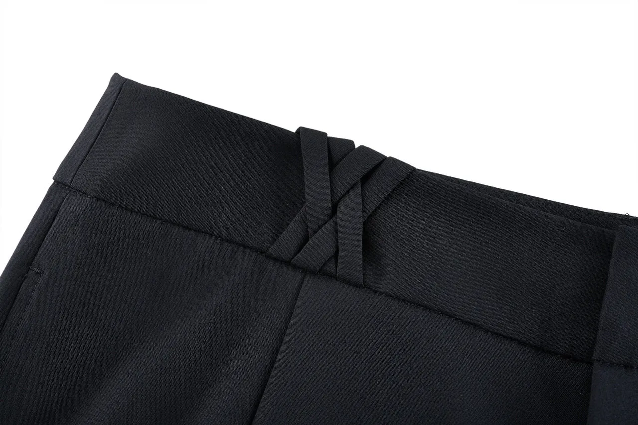 Stretchable Double Weave Ankle Skinny Pants