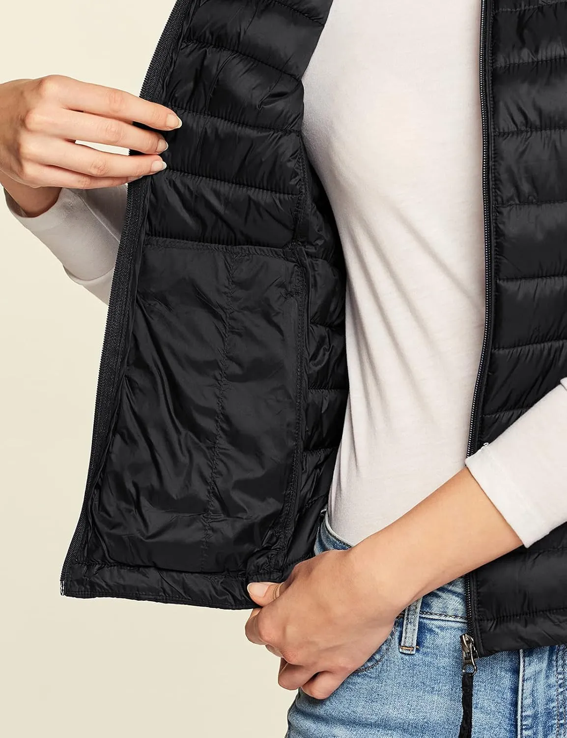 TSLA Women's Lightweight Packable Accent Puffer Jacket, Water-Resistant Winter Coat