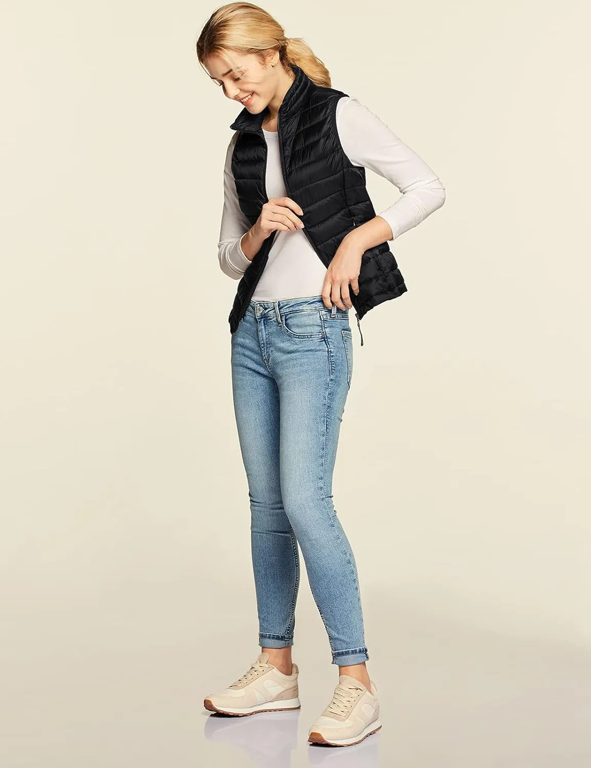 TSLA Women's Lightweight Packable Accent Puffer Jacket, Water-Resistant Winter Coat