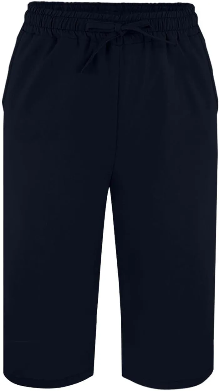 Womens Summer Bermuda Linen Shorts Knee Length Lightweight Loose Summer Casual Shorts with Pockets