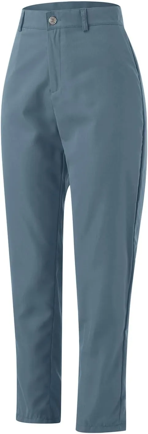 Womens Work Pants Casual Daily Straight Leg Skinny Slim Pants High Waisted Zipper Button Trousers for Business Slacks