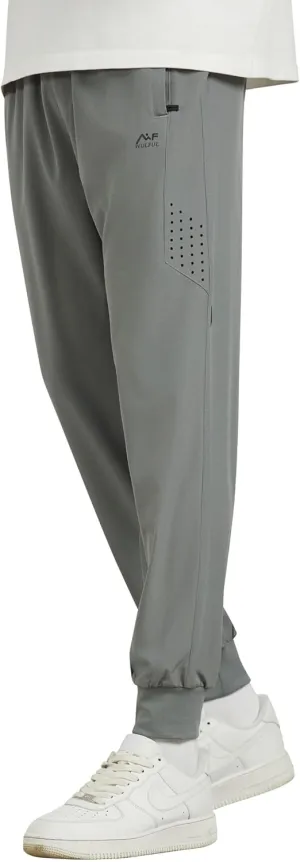 WULFUL Men's Athletic Running Joggers Workout Gym Pants Lightweight Track Casual Pant with Zipper Pockets